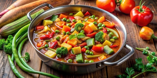 A hearty stew filled with a variety of colorful vegetables , cooking, homemade, comfort food, nutritious, healthy, vegan, vegetarian