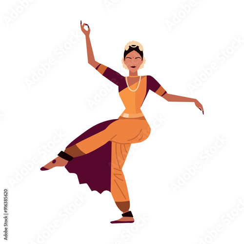 indian woman dancing the bharatanatyam