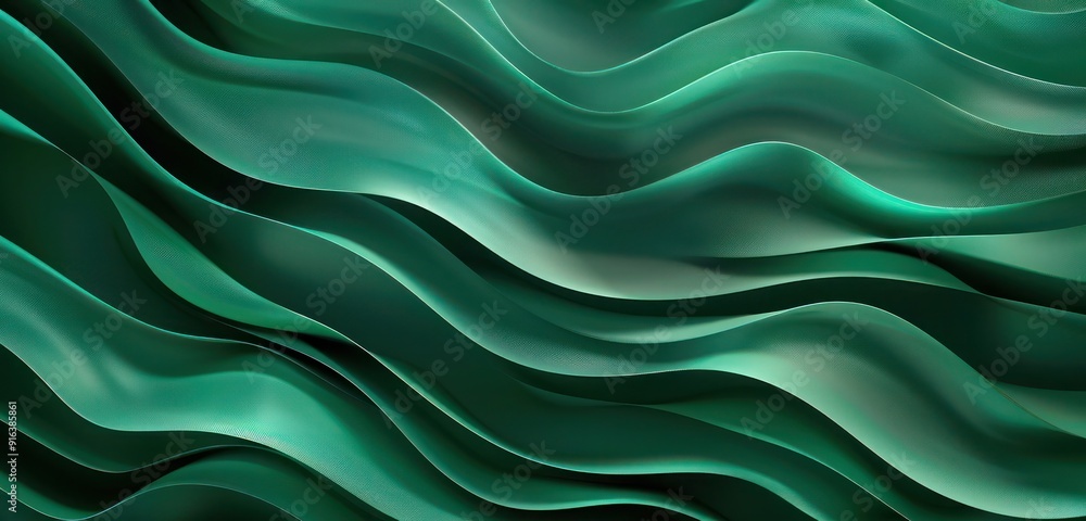 Obraz premium Abstract Background, layers of emerald green gradients blending seamlessly
