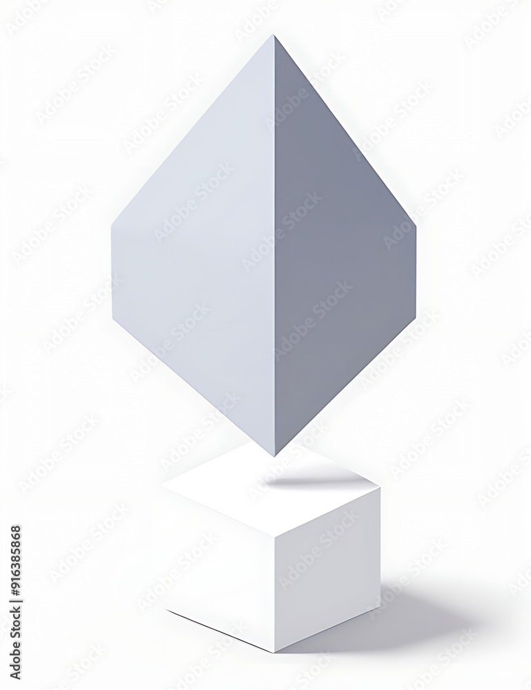 Minimalist 3D Geometric Shapes with Clean Shadows and Monochrome Colors on a White Background, Featuring Generous Copy Space for Text or Informational Details Minimalist 3D Geometric Shapes with Clean Shadows and Monochrome Colors on a White Background, Featuring Generous Copy Space for Text or Informational Details