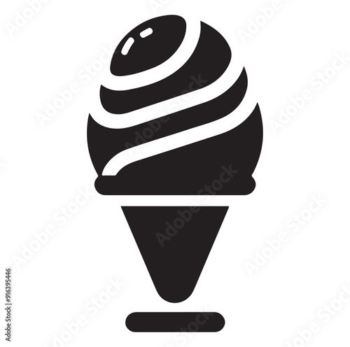 Ice cream silhouette  vector illustration sweet dessert outline.
