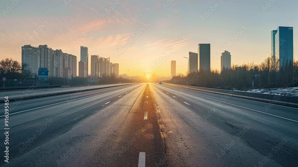 Fototapeta premium sunset in the city