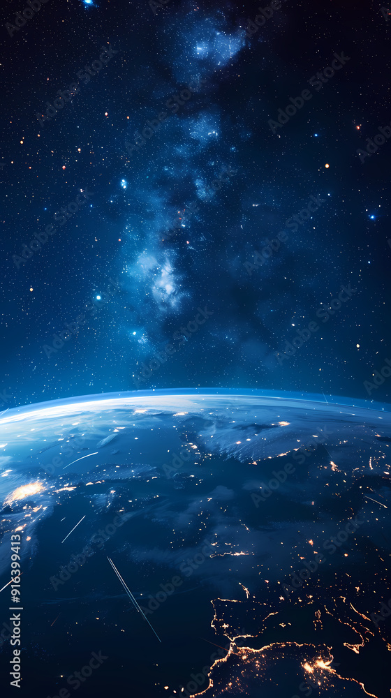 Naklejka premium Spectacular view of Earth from space
