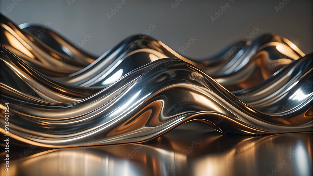 Abstract Metallic Wave on White Background with 4k. make transparent easily. best for wallpaper and background. Abstract Metallic Wave on White Background with 4k. make transparent easily. best for wallpaper and background.
