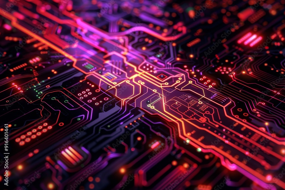 Abstract digital illustration of interconnected circuitry, symbolizing technological connectivity Abstract digital illustration of interconnected circuitry, symbolizing technological connectivity