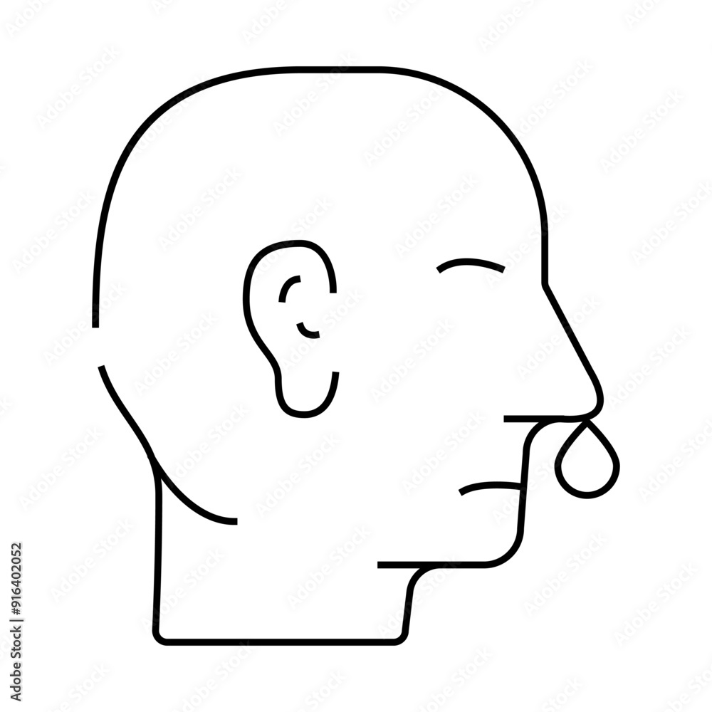 snot nose line icon vector. snot nose sign. isolated contour symbol black illustration snot nose line icon vector. snot nose sign. isolated contour symbol black illustration