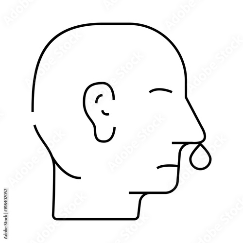 snot nose line icon vector. snot nose sign. isolated contour symbol black illustration