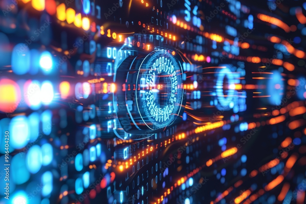 Abstract digital illustration of data being encrypted with cryptographic algorithms Abstract digital illustration of data being encrypted with cryptographic algorithms
