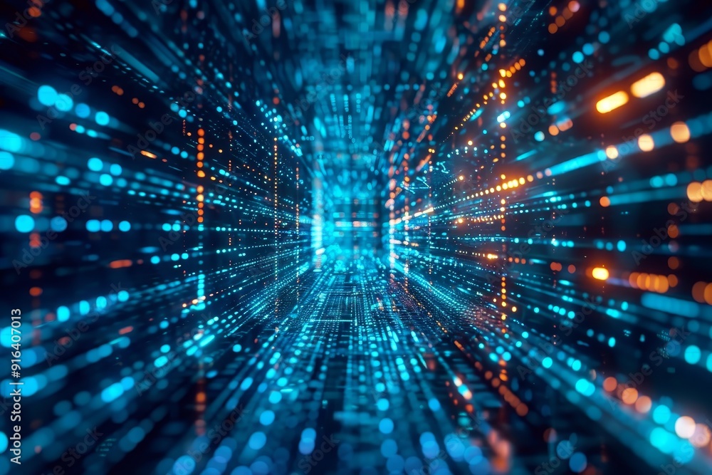 Fototapeta premium Abstract representation of encrypted data storage