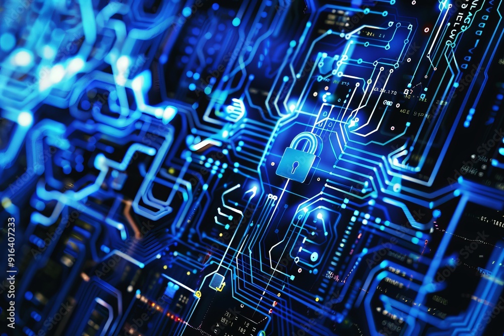 Obraz premium Abstract depiction of data protection mechanisms and protocols