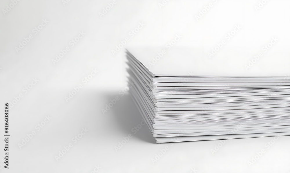 Stack of White Papers on a White Background Stack of White Papers on a White Background
