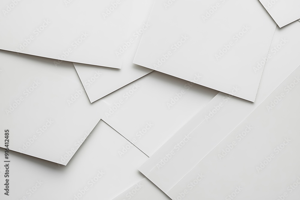 Abstract Composition of White Paper Sheets Abstract Composition of White Paper Sheets