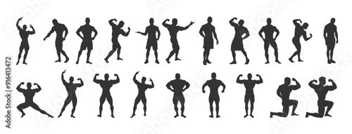 Bodybuilder silhouette, Fitness and bodybuilder silhouette, Bodybuilder silhouette clip art, Bodybuilder SVG