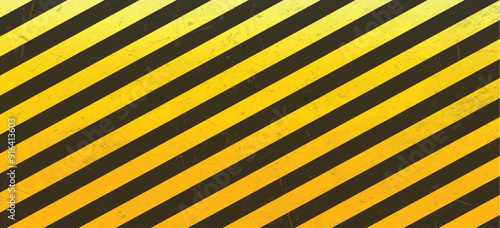 Black and yellow diagonal striped lines. Blank vector warning background. Hazard caution tape. Space for attention text, danger sign