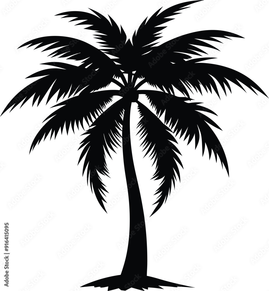 coconut palm tree silhouette, Print, vector coconut palm tree silhouette, Print, vector