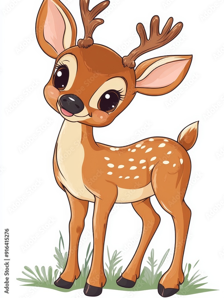 Cute Cartoon Deer Illustration Cute Cartoon Deer Illustration