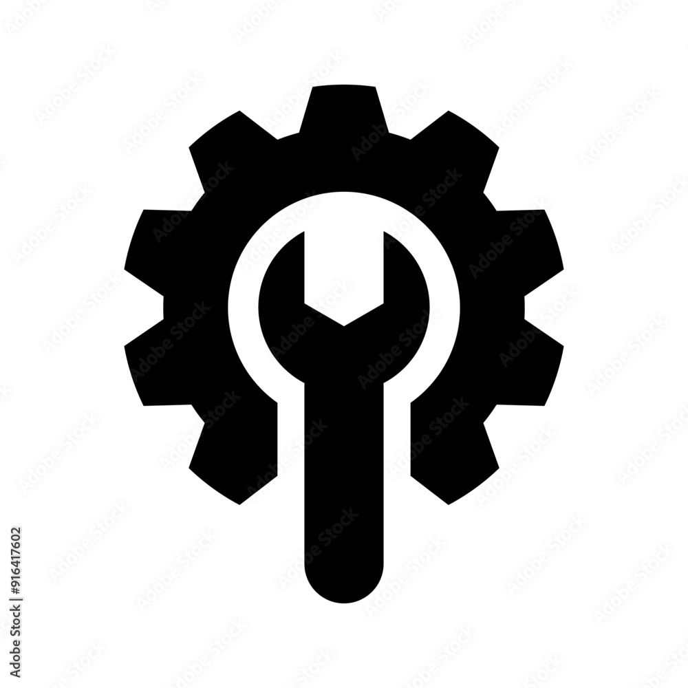 Fix service tools, wrench and screwdriver, repair instruments, simple icon. Gears logo line black icon collections. Wheel cogwheel vector. Fix service tools, wrench and screwdriver, repair instruments, simple icon. Gears logo line black icon collections. Wheel cogwheel vector.