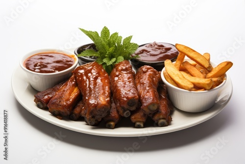 Rapid Ribs Platter , white background.