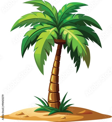 coconut palm tree, Print, vector