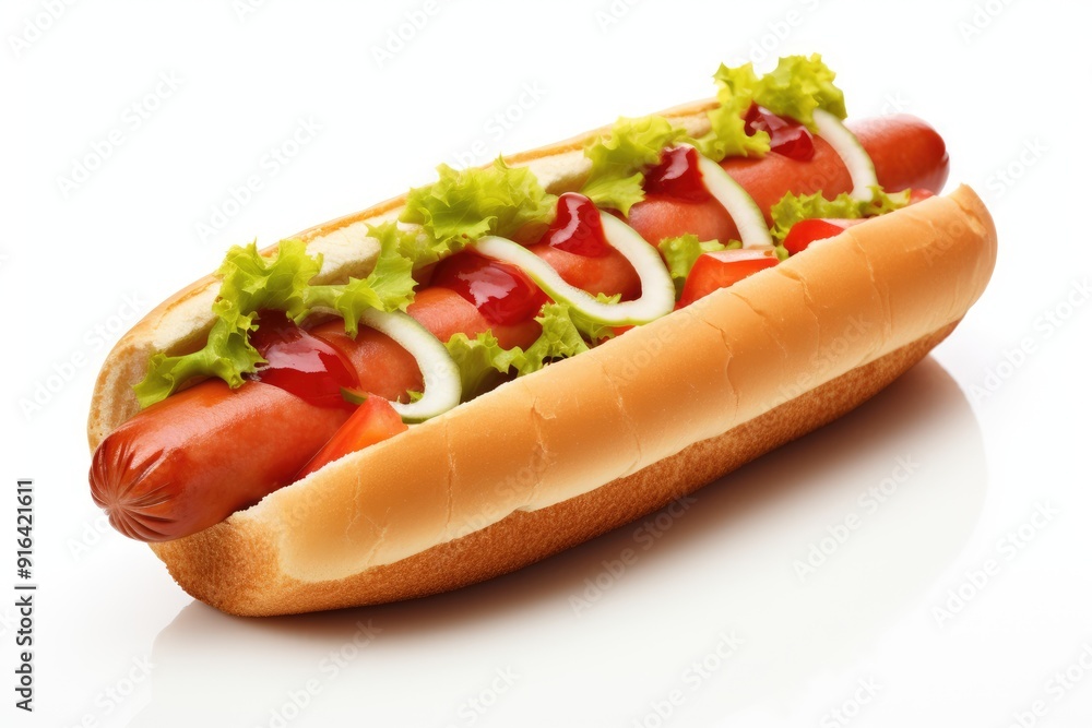 Hasty Hot Dog , white background. Hasty Hot Dog , white background.