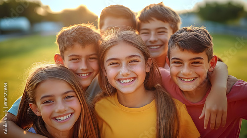 Happy Children Group Portrait - Photo