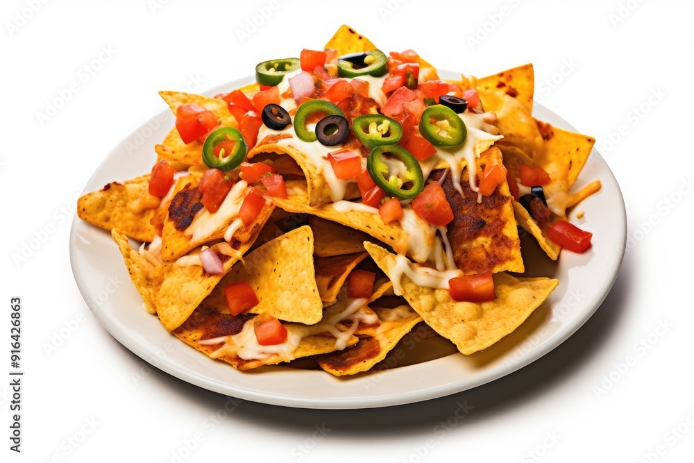 Lightning Loaded Nachos , white background. Lightning Loaded Nachos , white background.