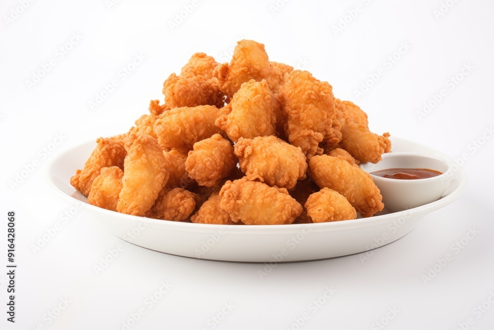 Prompt Popcorn Chicken , white background. Prompt Popcorn Chicken , white background.