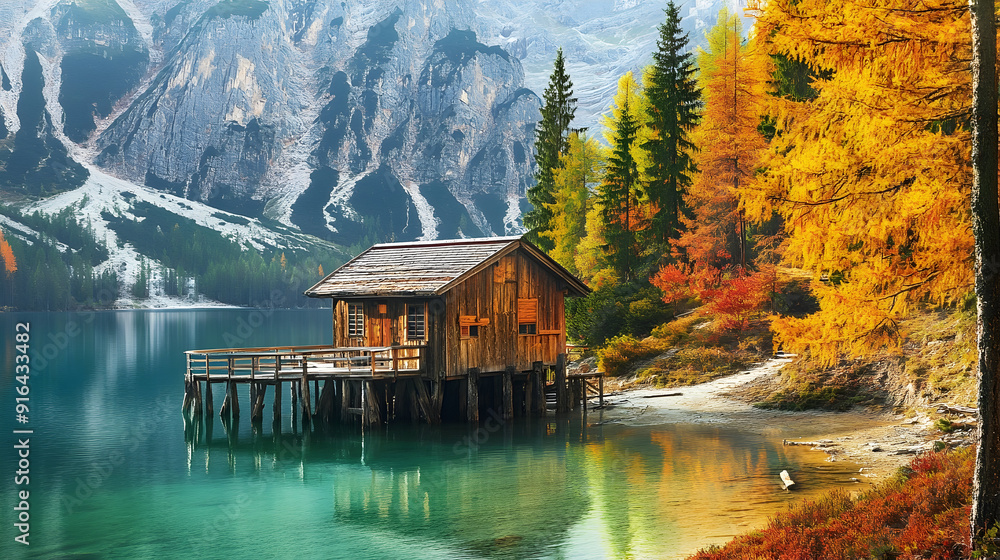 Fototapeta premium 1. The scenery of Lake Braies.