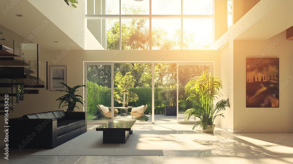 Fototapeta premium Contemporary Residential Setting. Current Interior Aesthetics. Generative AI.