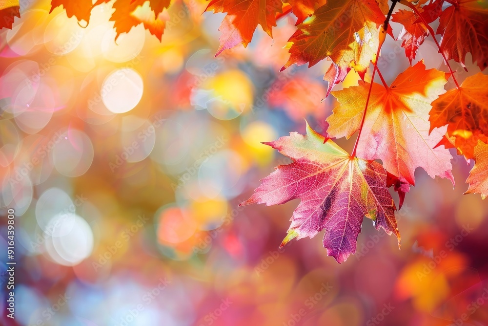 Close-up of vibrant autumn landscape with colorful foliage, illustrating seasonal beauty and change Close-up of vibrant autumn landscape with colorful foliage, illustrating seasonal beauty and change