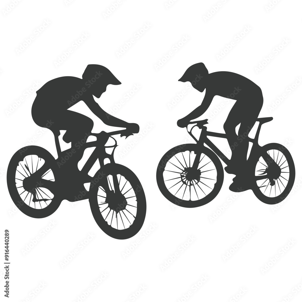 Obraz premium Bicycle icon. Bicycle race symbol. Cycling race flat icon. Cyclist sign. Road Cyclist Silhouette. sports, riders silhouettes cycling silhouette
