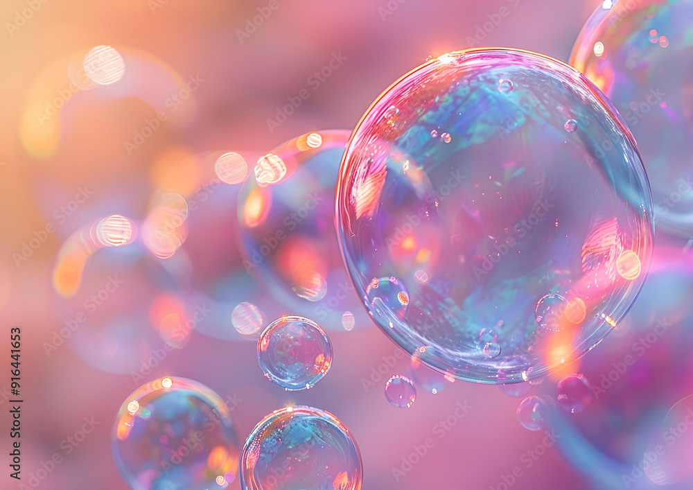 Soap bubbles with abstract Booker background, 3d render Soap bubbles with abstract Booker background, 3d render
