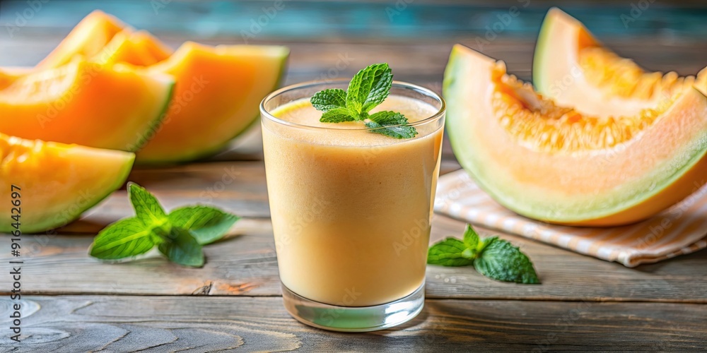 Melon smoothie in glasses with melon slices, selective focus , fruit, healthy, drink, glass, smoothie, refreshing, fresh Melon smoothie in glasses with melon slices, selective focus , fruit, healthy, drink, glass, smoothie, refreshing, fresh