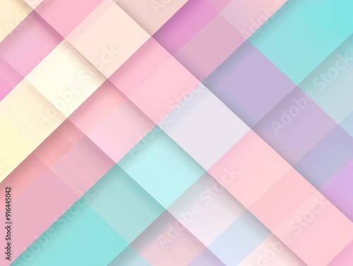 The image showcases a geometric pattern created by overlapping pastel-colored squares and rectangles, forming a visually appealing and modern design.