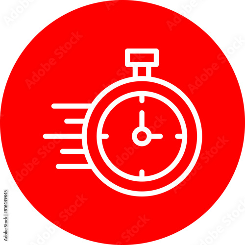 Time Vector Line White Circle Red