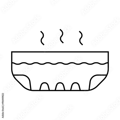 foot bath line icon vector. foot bath sign. isolated contour symbol black illustration