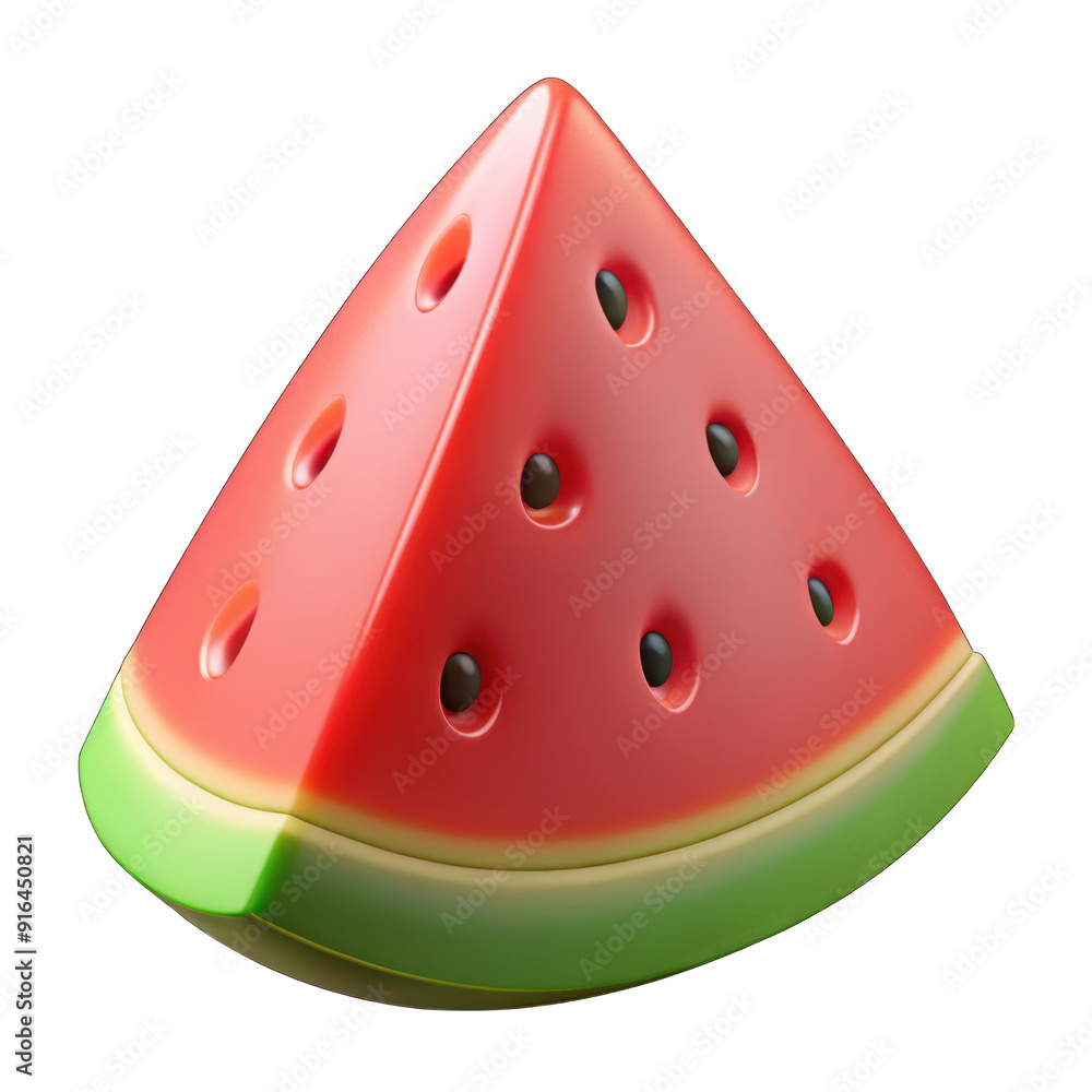 Watermelon slice 3d isolated on transparent background Watermelon slice 3d isolated on transparent background