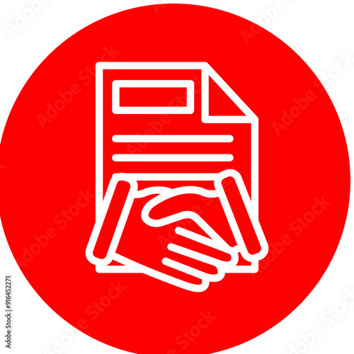 Agreement Vector Line White Circle Red