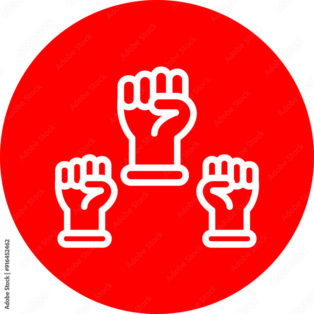 Protest Vector Line White Circle Red Protest Vector Line White Circle Red