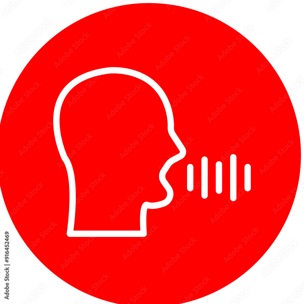 Speech Vector Line White Circle Red Speech Vector Line White Circle Red