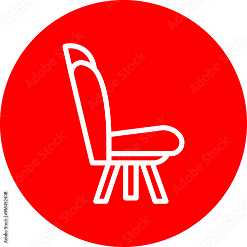 Seat Vector Line White Circle Red
