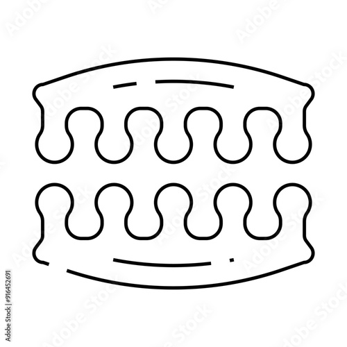 finger separator line icon vector. finger separator sign. isolated contour symbol black illustration