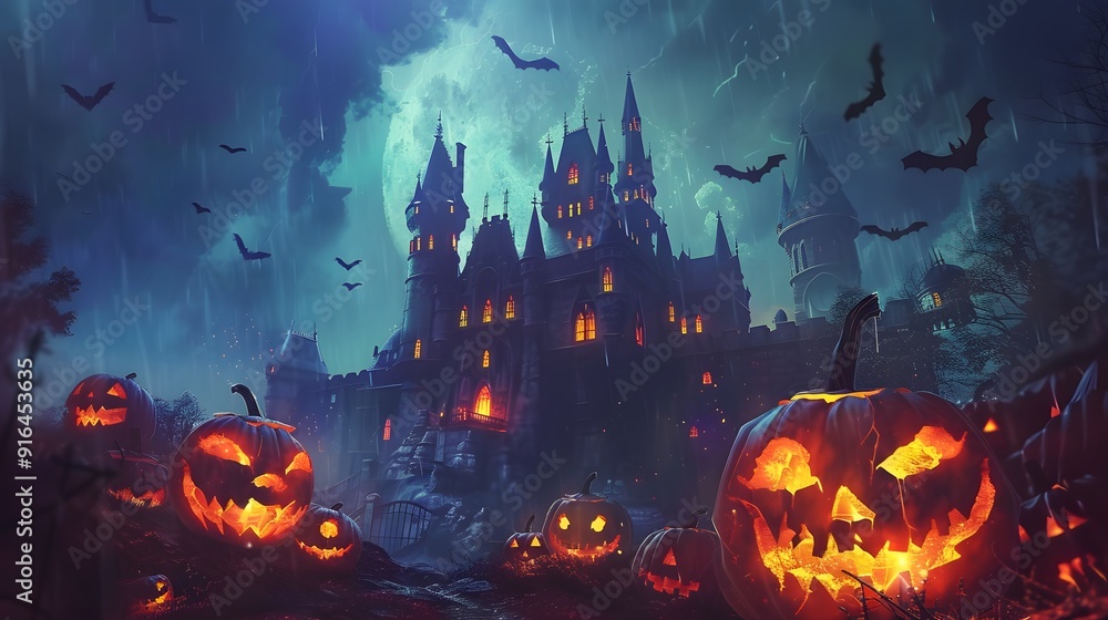 Castle place for Halloween party, All kinds of party supplies Halloween, Happy Halloween Castle place for Halloween party, All kinds of party supplies Halloween, Happy Halloween