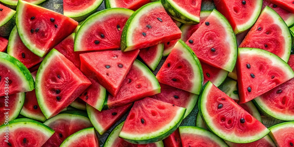 Watermelon slices piled up creating a refreshing background, summer, fruit, juicy, colorful, fresh, healthy, slices, red Watermelon slices piled up creating a refreshing background, summer, fruit, juicy, colorful, fresh, healthy, slices, red