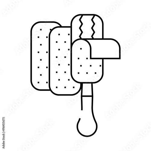replacement layer of callus remover line icon vector. replacement layer of callus remover sign. isolated contour symbol black illustration