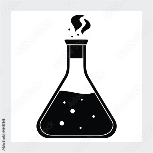  A flask with a chemical substance vector illustration 