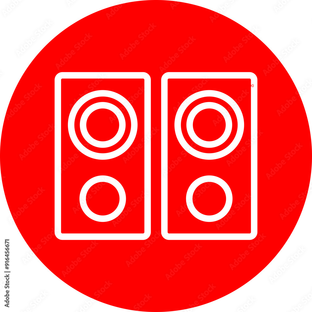 Speaker Vector Line White Circle Red Speaker Vector Line White Circle Red