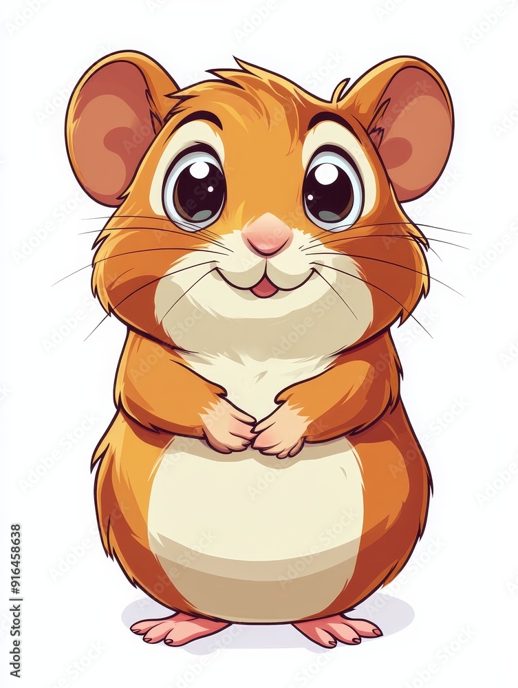 Cute Cartoon Hamster with Big Eyes Cute Cartoon Hamster with Big Eyes