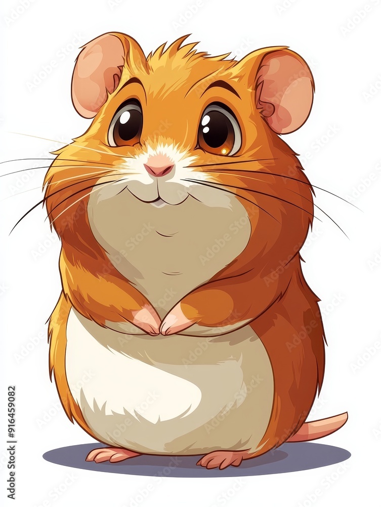 Cute Cartoon Hamster with Big Eyes Cute Cartoon Hamster with Big Eyes