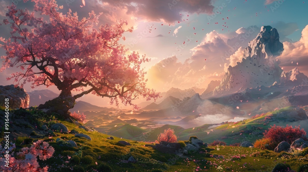 Fantasy landscape art illustration environment. Fantasy landscape art illustration environment.